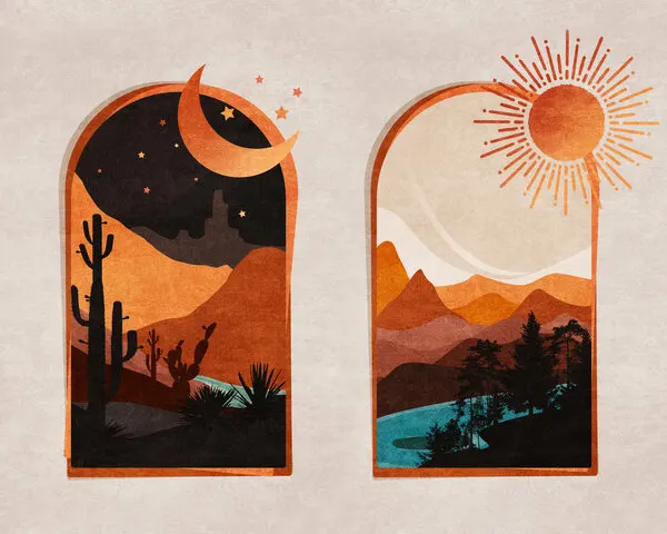 Desert's Dawn & Dusk, wall art by Emel Tunaboylu