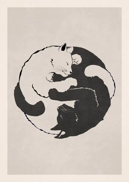 Feline Harmony, wall art by Emel Tunaboylu