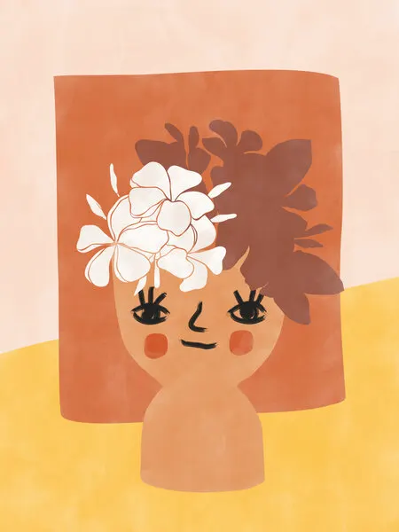 Floral Girl Portrait, wall art by Elena Ristova