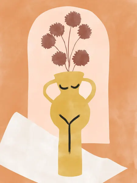 Abstract Woman Vase, wall art by Elena Ristova
