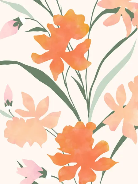Soft Watercolor Flowers, wall art by Elena Ristova