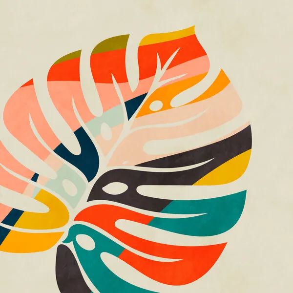 Monstera Leave colorful, wall art by Ana Rut Bre