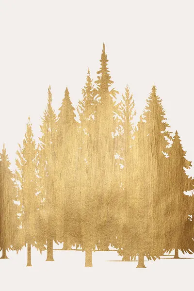 Tannenwald (gold), wall art by Kubistika