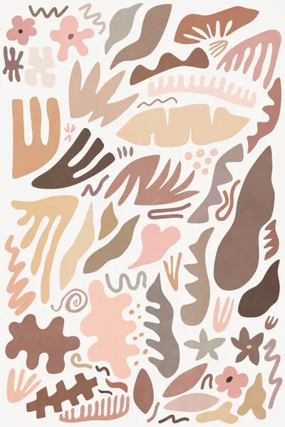 Earthy Abstract Shapes, wall art by amini54