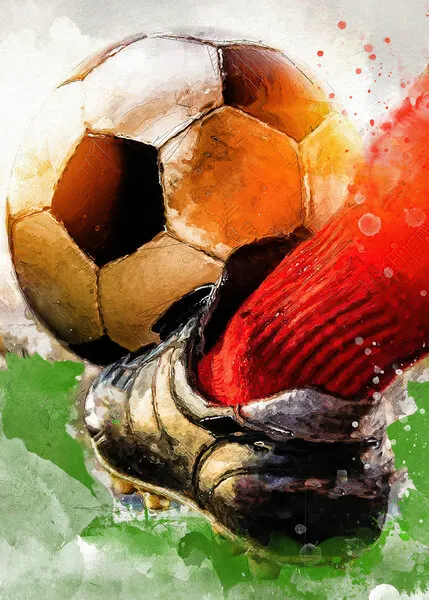 Football 2 sport art, wall art by Justyna Jaszke