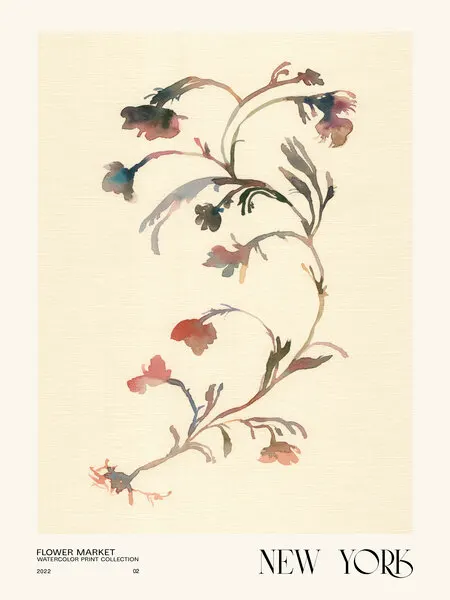 Watercolor print collection. Flower market - New York, wall art by NKTN