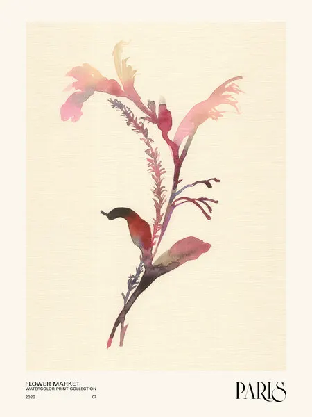 Watercolor print collection. Flower market - Paris, wall art by NKTN