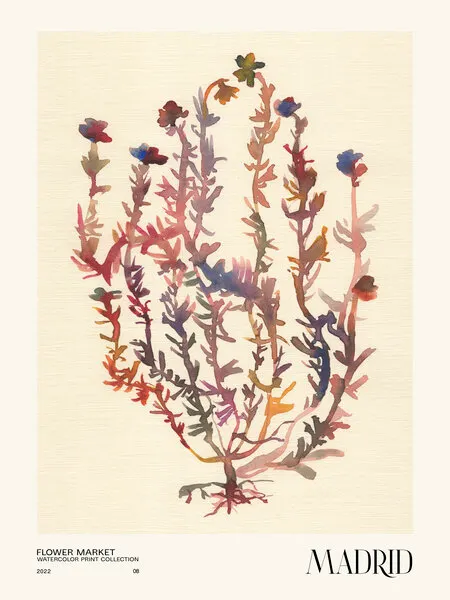 Watercolor print collection. Flower market - Madrid, wall art by NKTN