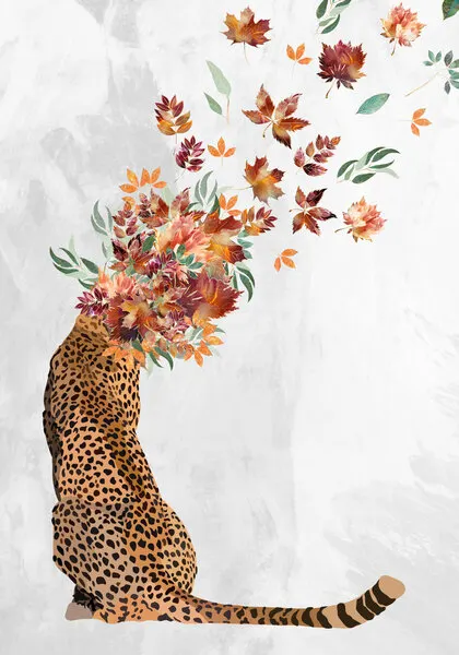 Autumn Leaf Cheetah, wall art by Sarah Manovski