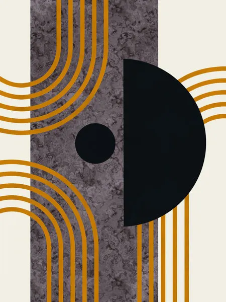 Midcentury Arches and Circles, wall art by Little Dean