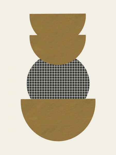 Mid Century Ochre Stack, wall art by Little Dean