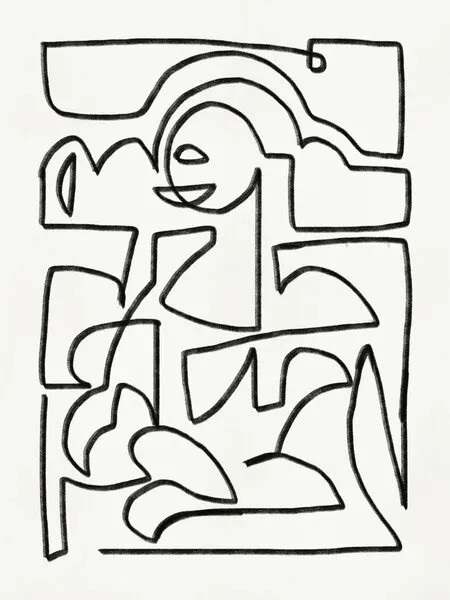 Smiling Abstract Figure, wall art by Little Dean
