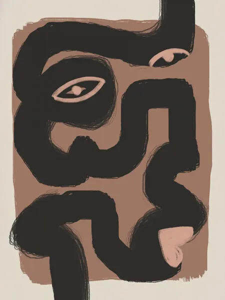 Minimalist Abstract Face, wall art by Little Dean