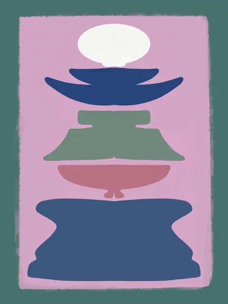 Stacked Organic Forms, wall art by Little Dean