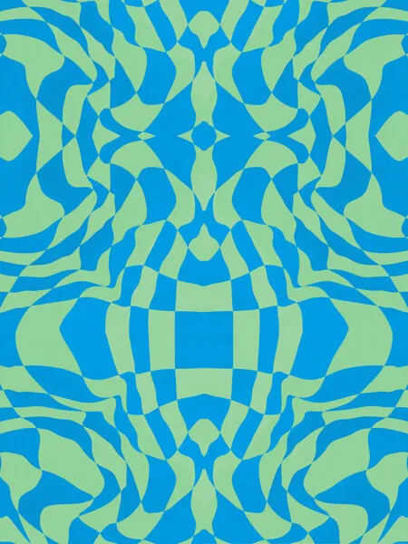 Warped Blue Green Illusion, wall art by Little Dean