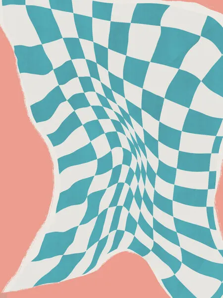 Retro Wavy Checkers, wall art by Little Dean