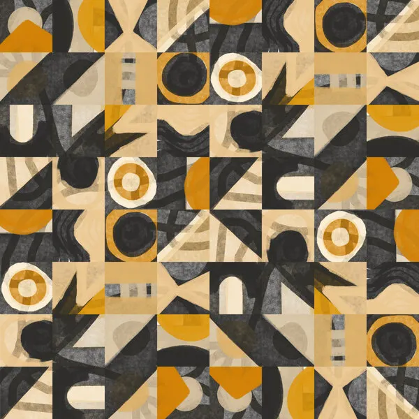 Warm Geometric Shapes, wall art by Little Dean