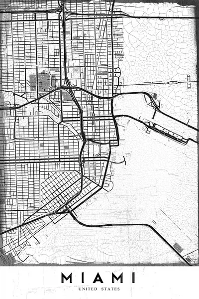 Miami City Map, wall art by StudioSix