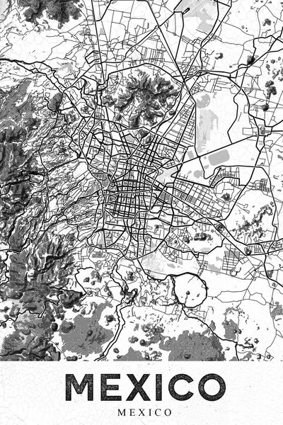 Mexico City Urban Map, wall art by StudioSix
