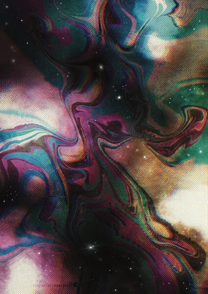 Vibrant Cosmic Swirl, wall art by Amy Louise Baker