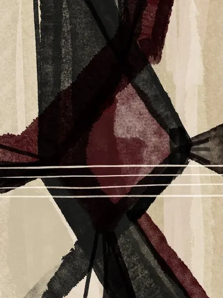 Abstract Maroon Geometry, wall art by Gemma Bardot