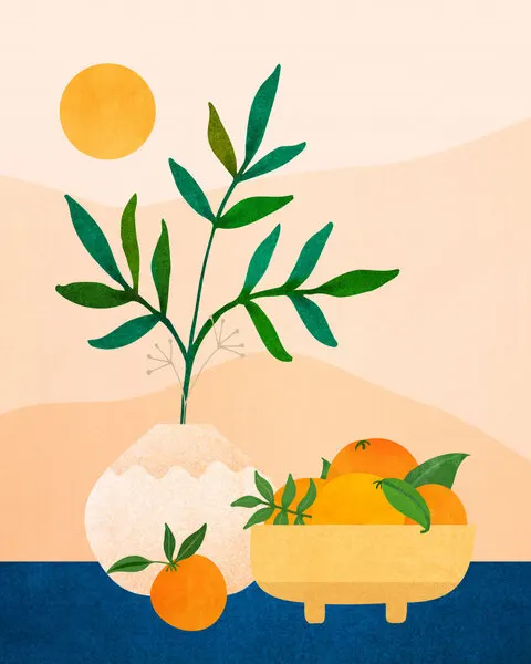 Summer Oranges Blue, wall art by Kristian Gallagher