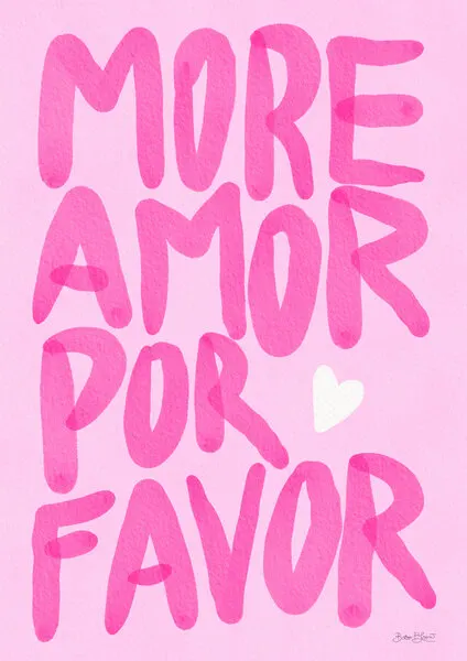 Pink More Amor Please, wall art by Baroo Bloom