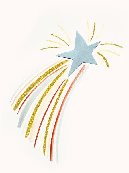 Glittering Shooting Star, wall art by Gemma Bardot