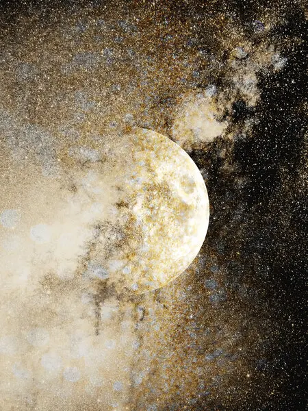Glittering Gold Moon, wall art by Gemma Bardot