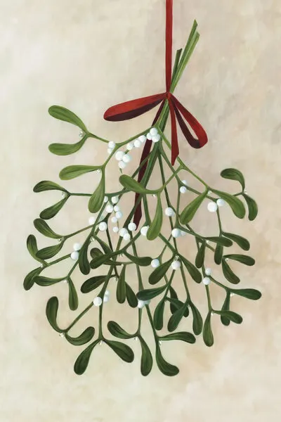 Classic Christmas Mistletoe, wall art by Rosana Laiz Blursbyai