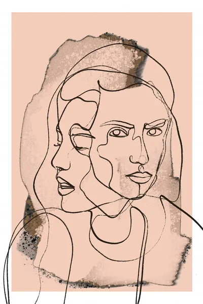 Duality in Lines, wall art by Treechild