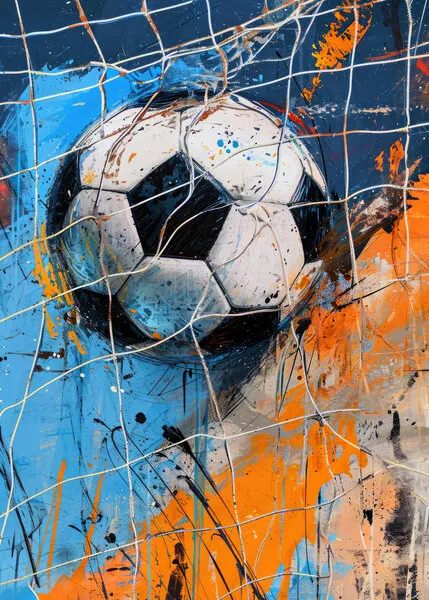 Vibrant Soccer Goal, wall art by Justyna Jaszke