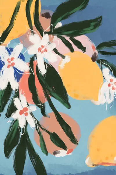 Lemon Blossom Breeze, wall art by Treechild