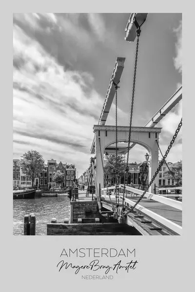 Magere Brug Amsterdam Canal, wall art by Melanie Viola