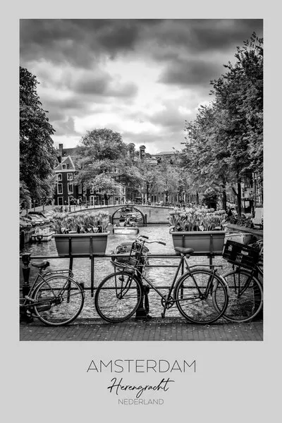 Amsterdam Canal Bicycles, wall art by Melanie Viola
