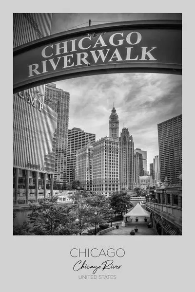Chicago Riverwalk City, wall art by Melanie Viola
