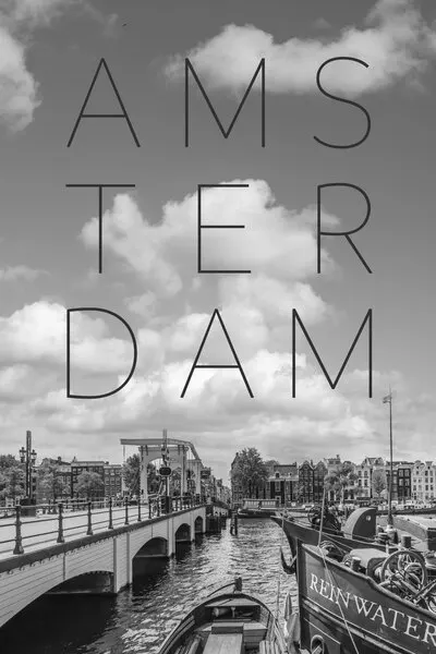 Amsterdam Canal Bridge View, wall art by Melanie Viola
