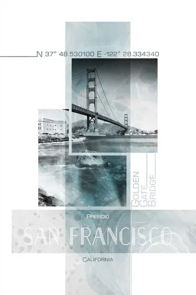 Golden Gate Cityscape, wall art by Melanie Viola