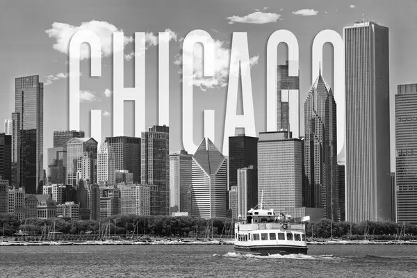 Classic Chicago Skyline, wall art by Melanie Viola