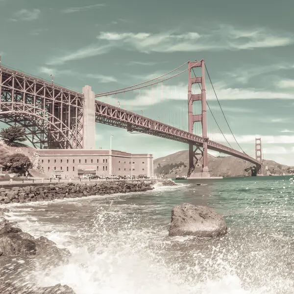 Golden Gate Bridge Ocean Waves, wall art by Melanie Viola