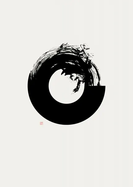 Zen Ensō Ink Circle, wall art by Thoth Adan