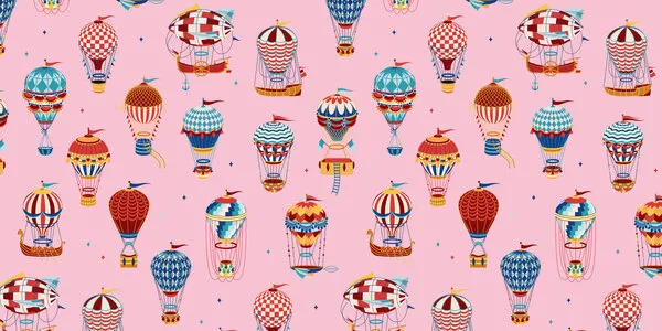 Whimsical Hot Air Balloons, wall art by Sue Skellern