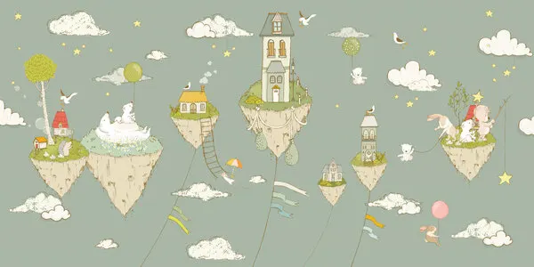 Floating Islands Dream World, wall art by Sue Skellern