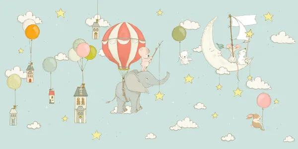 Whimsical Sky Journey, wall art by Sue Skellern