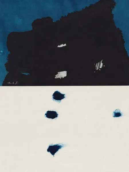 Indigo Ink Abstract, wall art by Thoth Adan