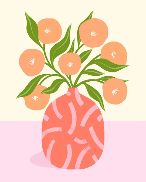 Flowers in Coral Vase, wall art by Melissa Donne