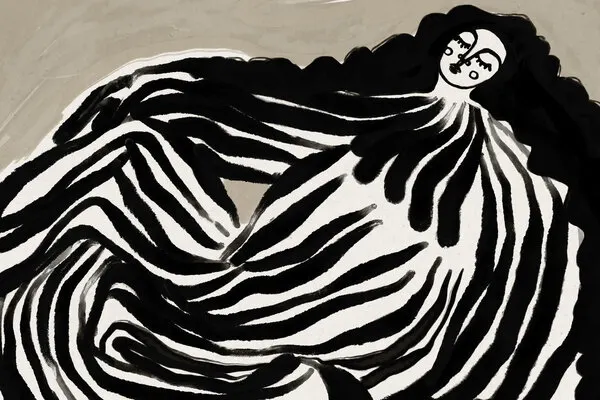 Monochrome Waves, wall art by Treechild