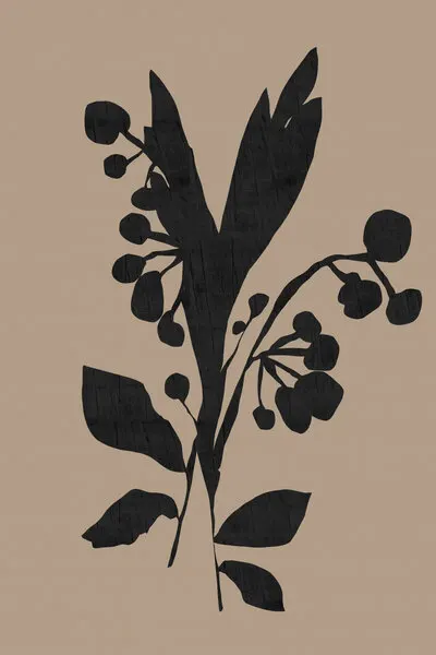Dark Botanical Silhouette, wall art by cartissi