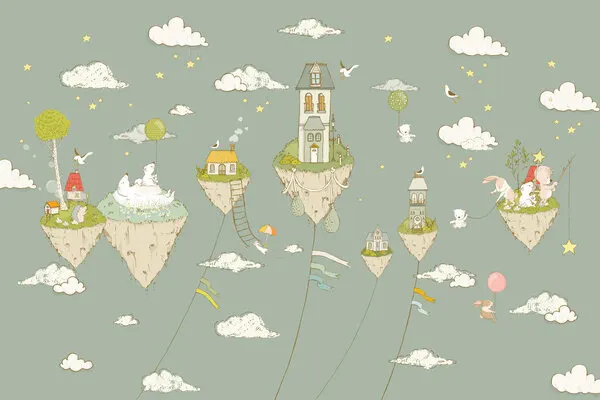 Floating Sky Islands, wall art by Sue Skellern