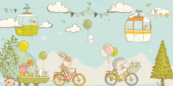 Whimsical Animal Journey, wall art by Sue Skellern